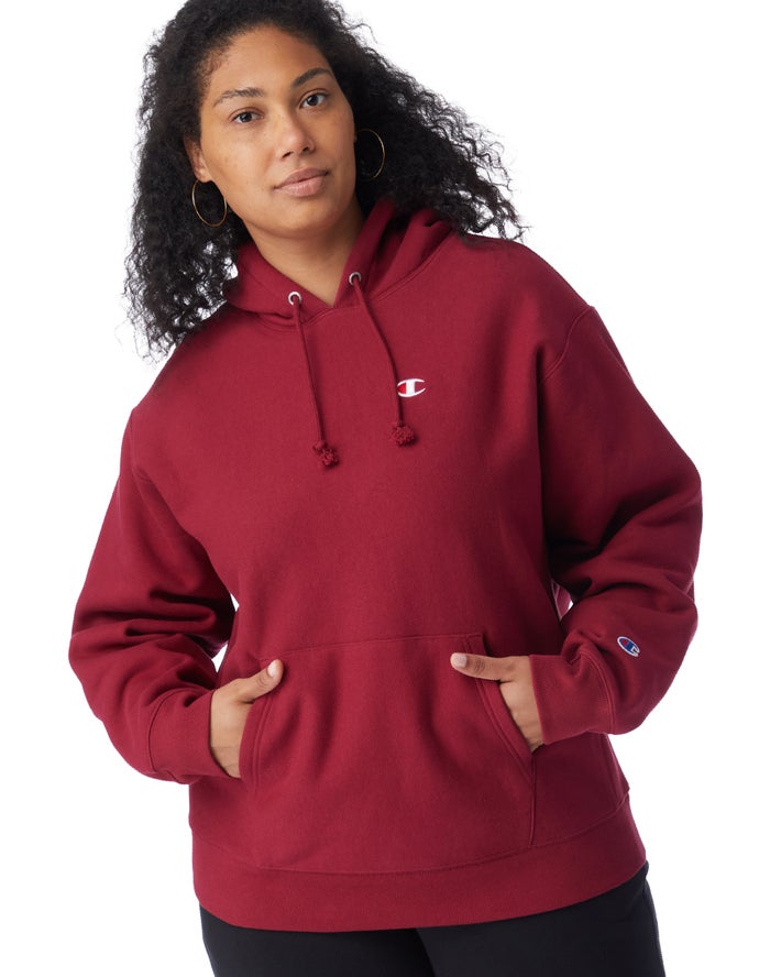 Champion Hoodie Dames - DonkerRood - Plus Reverse Weave ( 435190-HGR )